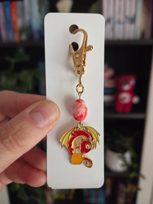 Fire Dragon Stitch Marker/Zipper Pull